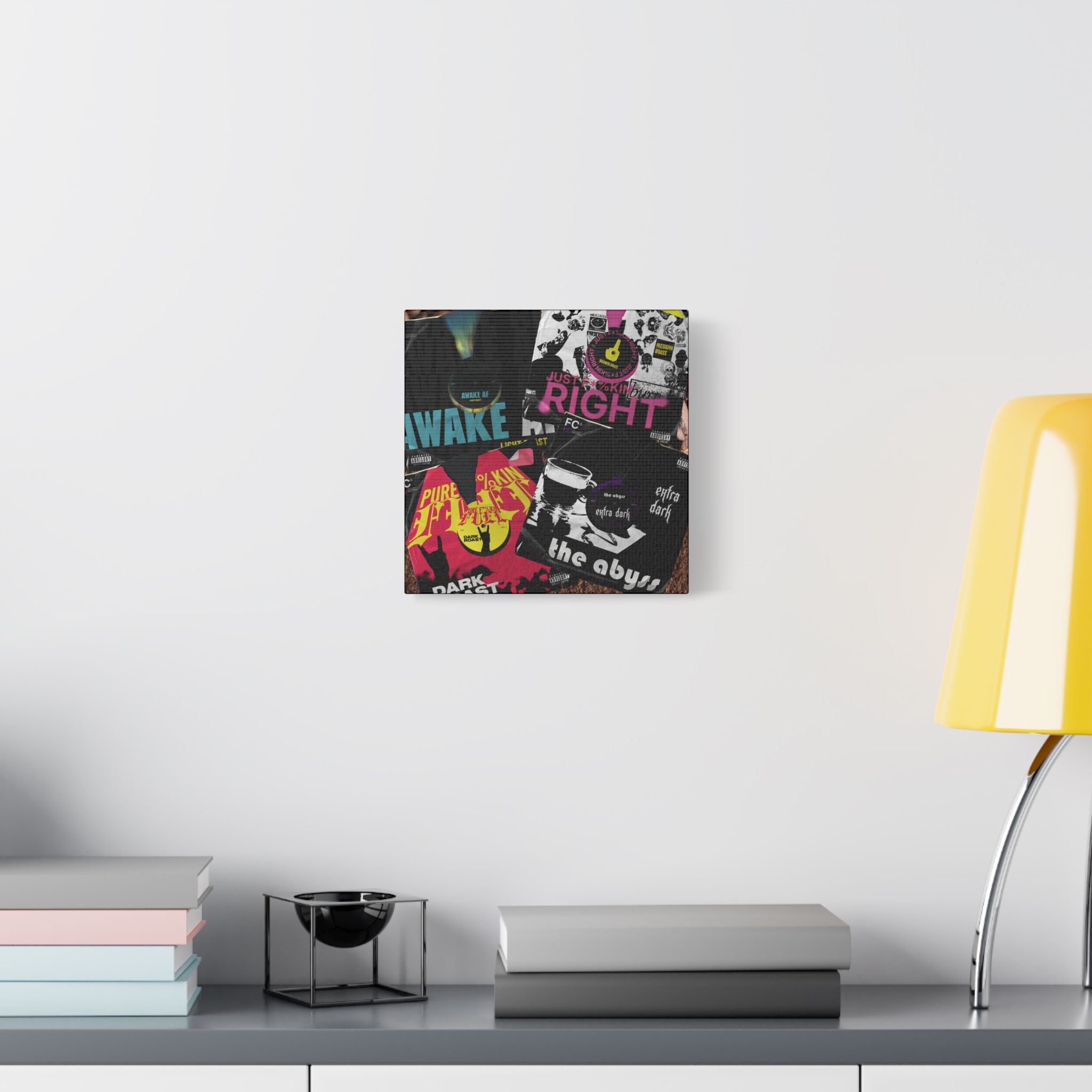 The Full Discography Collage Satin Canvas Stretched | Wall Art