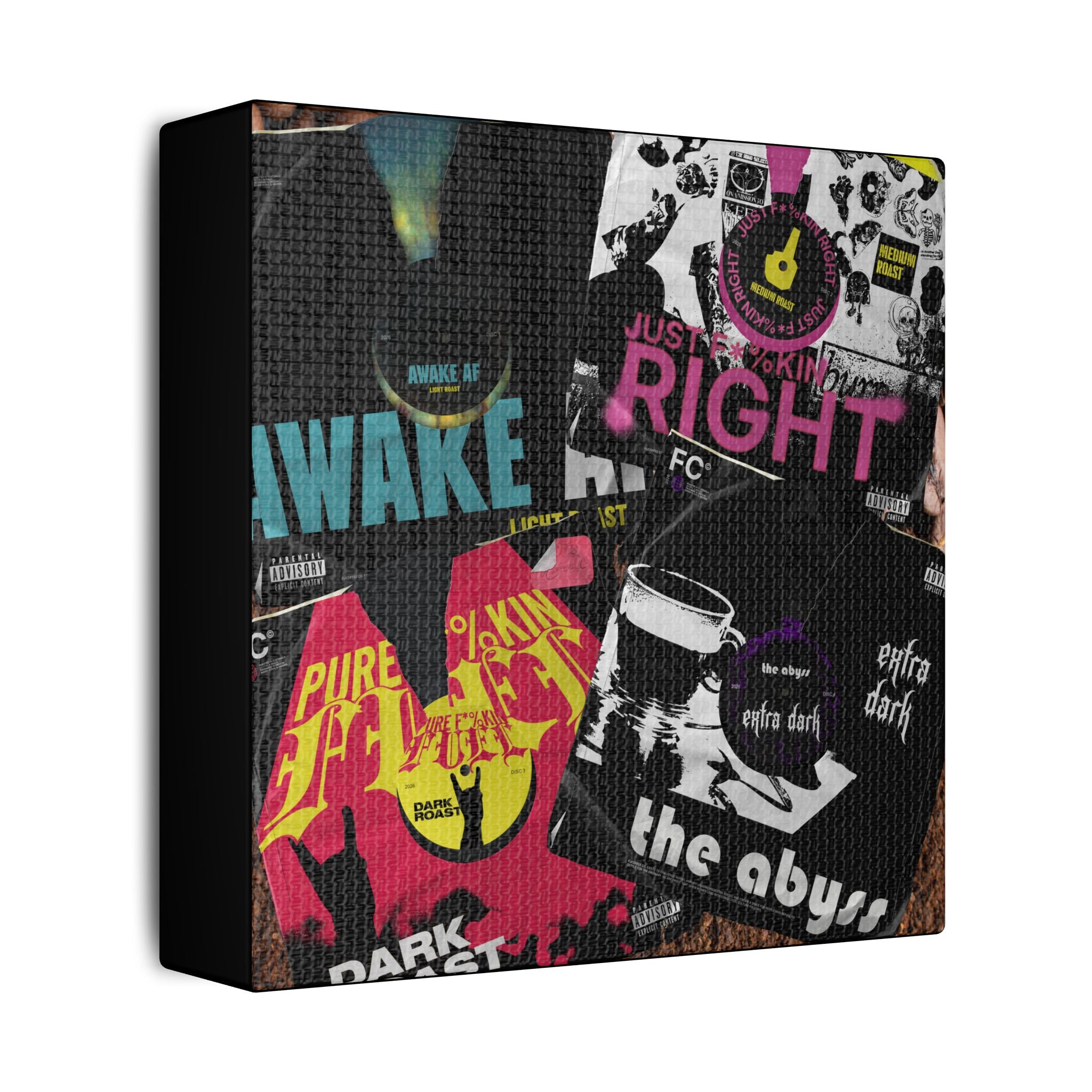 The Full Discography Collage Satin Canvas Stretched | Wall Art