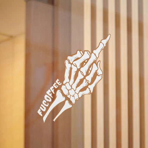 Death Before Decaf Middle Finger Sticker