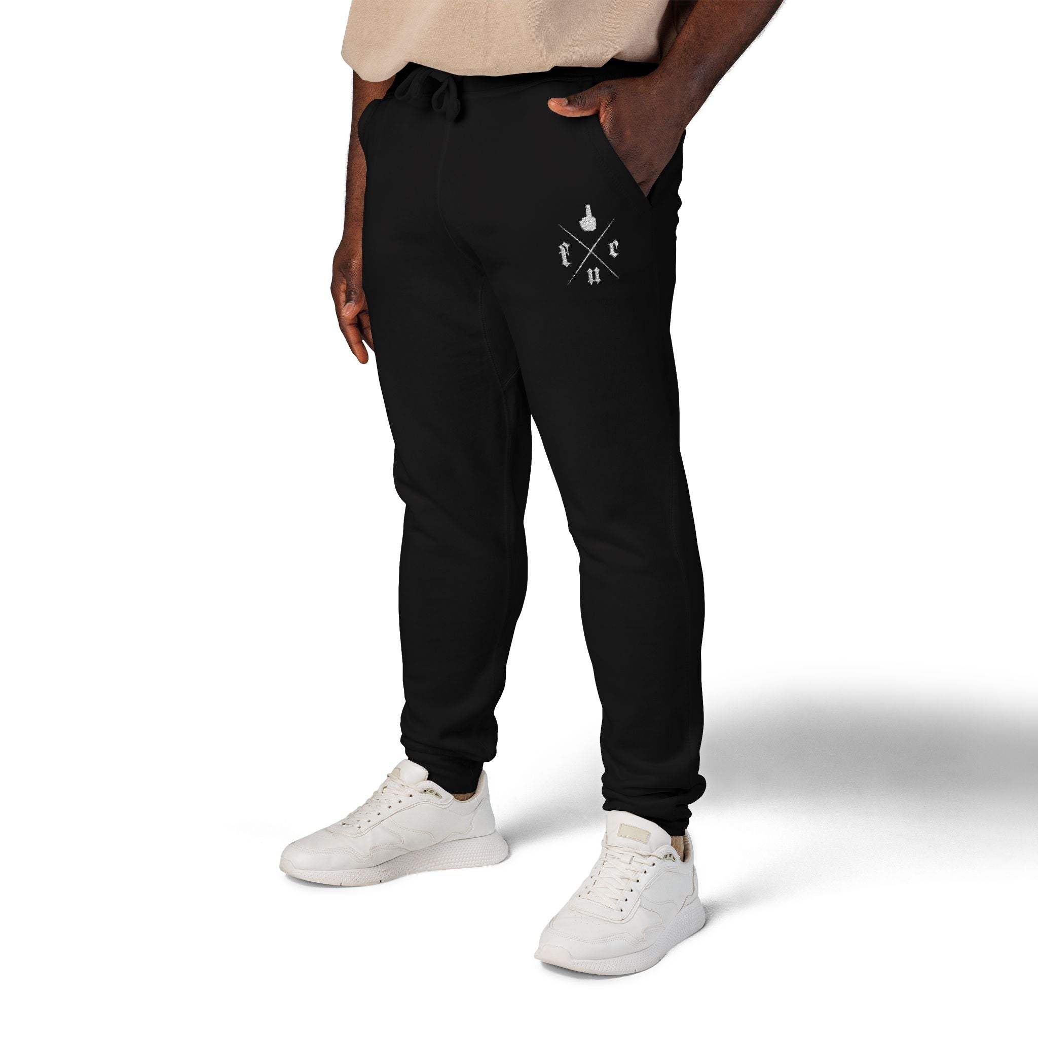 FuCoffee Co. Embroidered Fleece Joggers