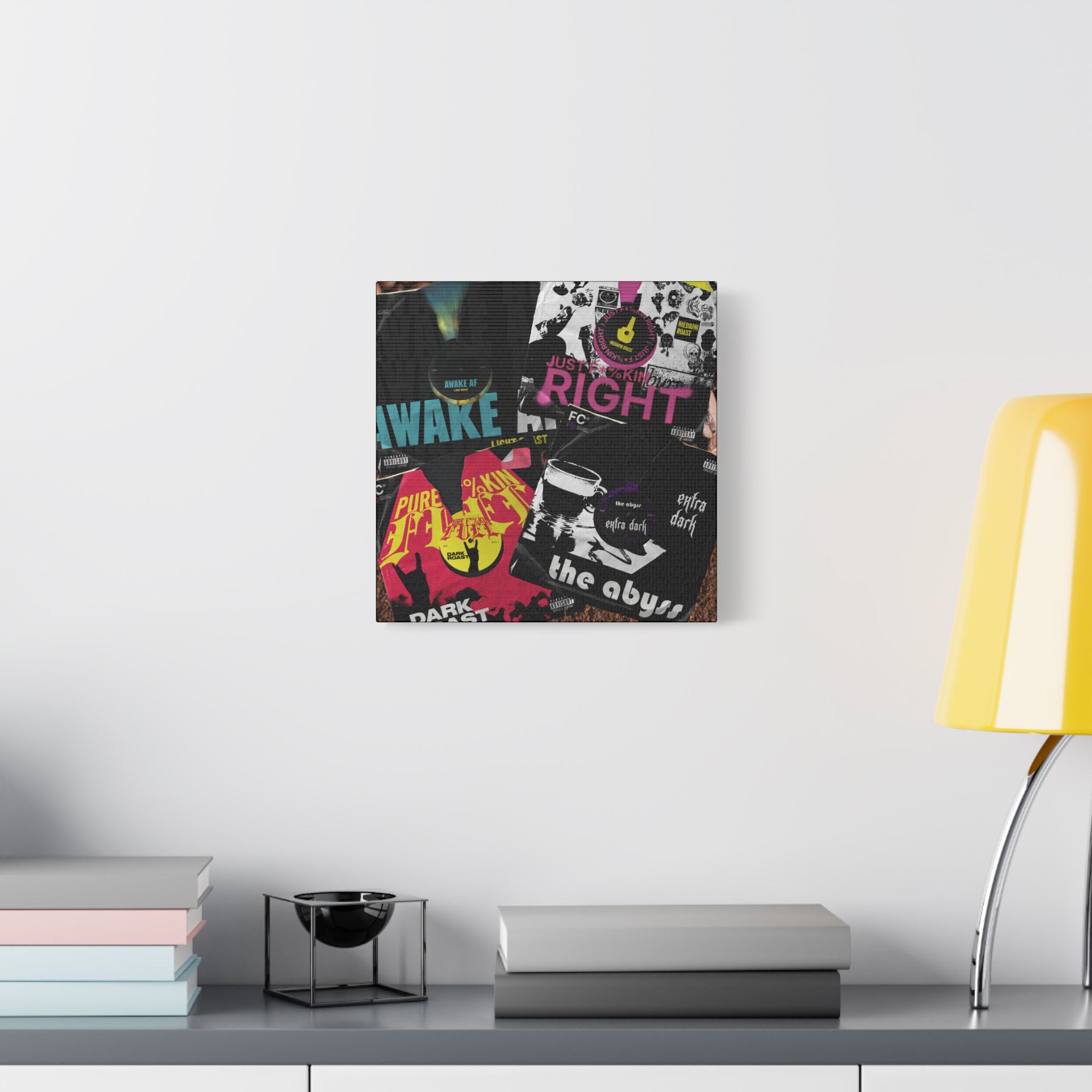 The Full Discography Collage Satin Canvas Stretched | Wall Art