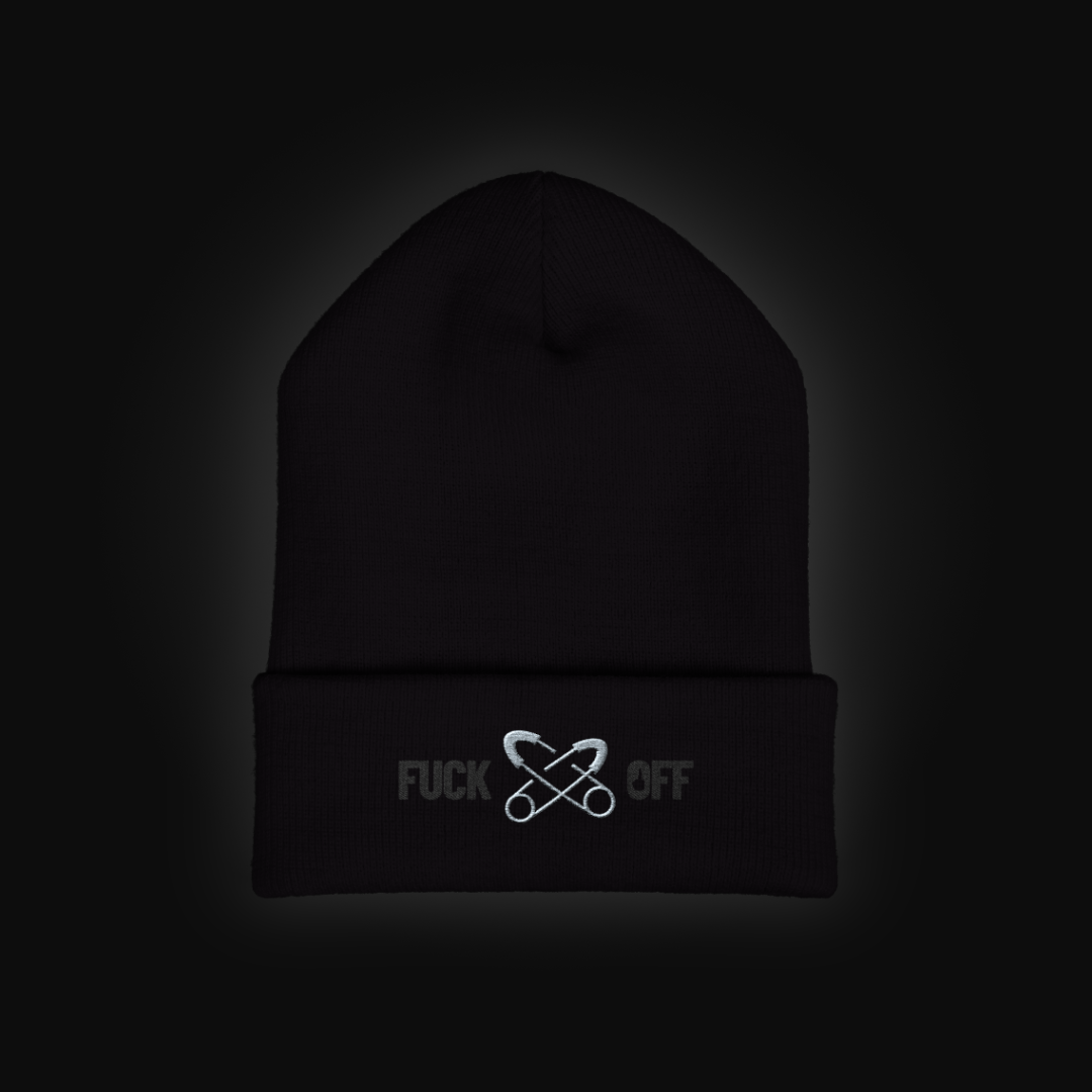 Fuck Off Cuff Knit Embroidered Beanie
