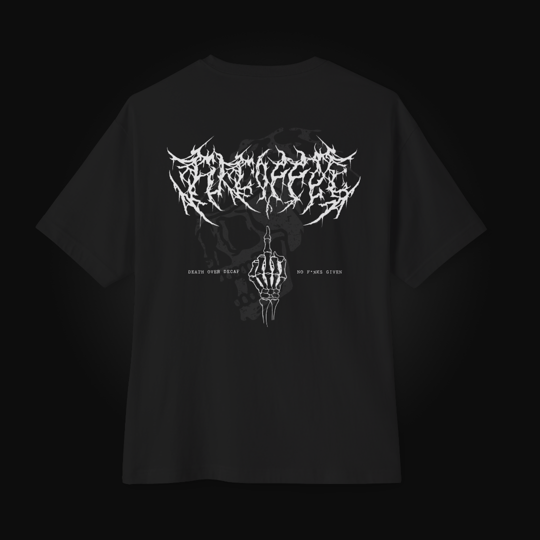 FuCoffee Co. Death Over Decaf Oversized Boxy T-Shirt