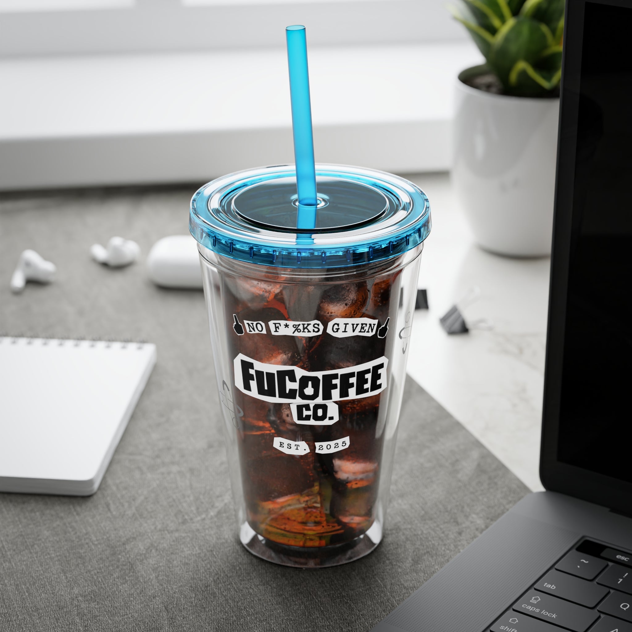 FuCoffee Co. 16oz To-Go Cup Blue