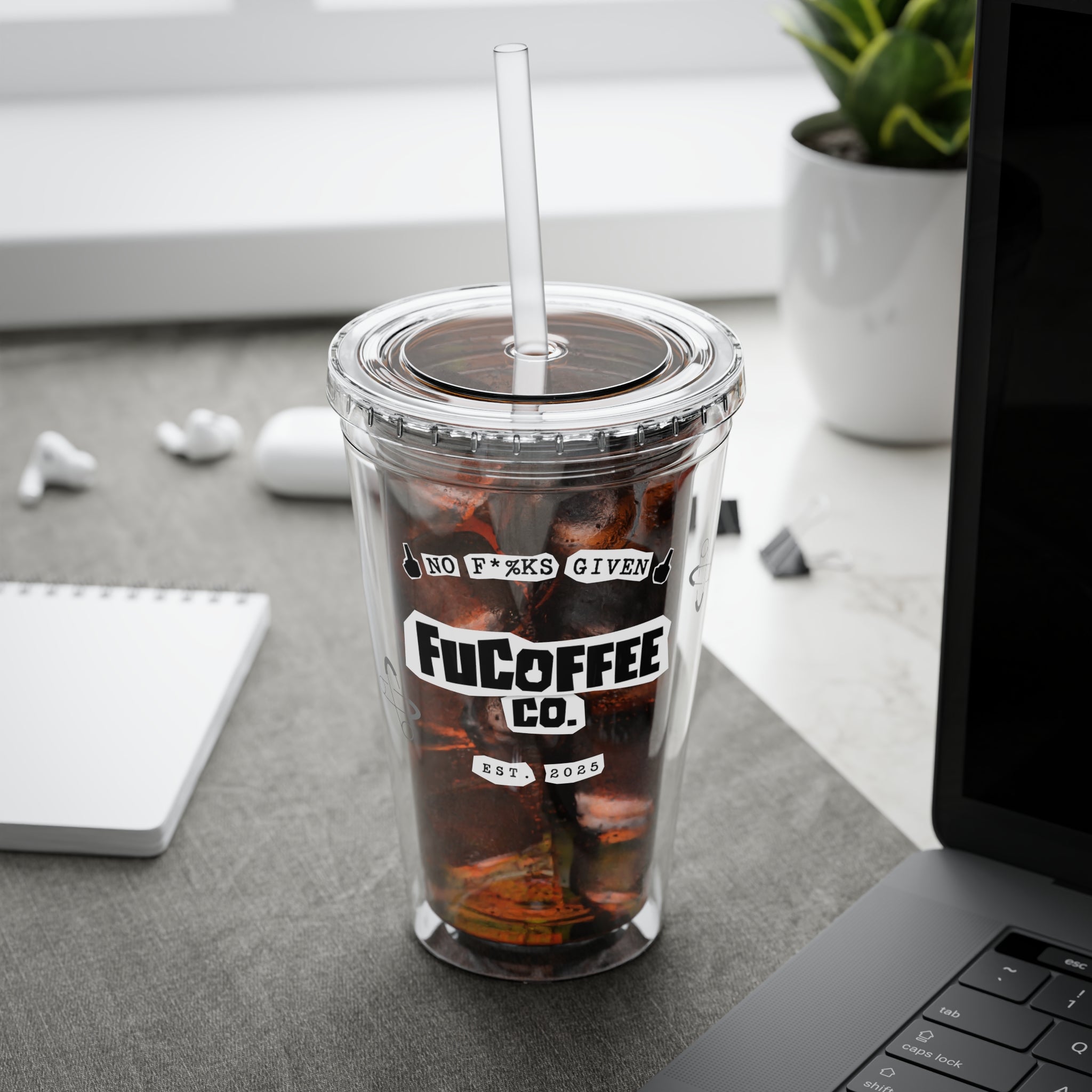 FuCoffee Co. 16oz To-Go Cup Clear