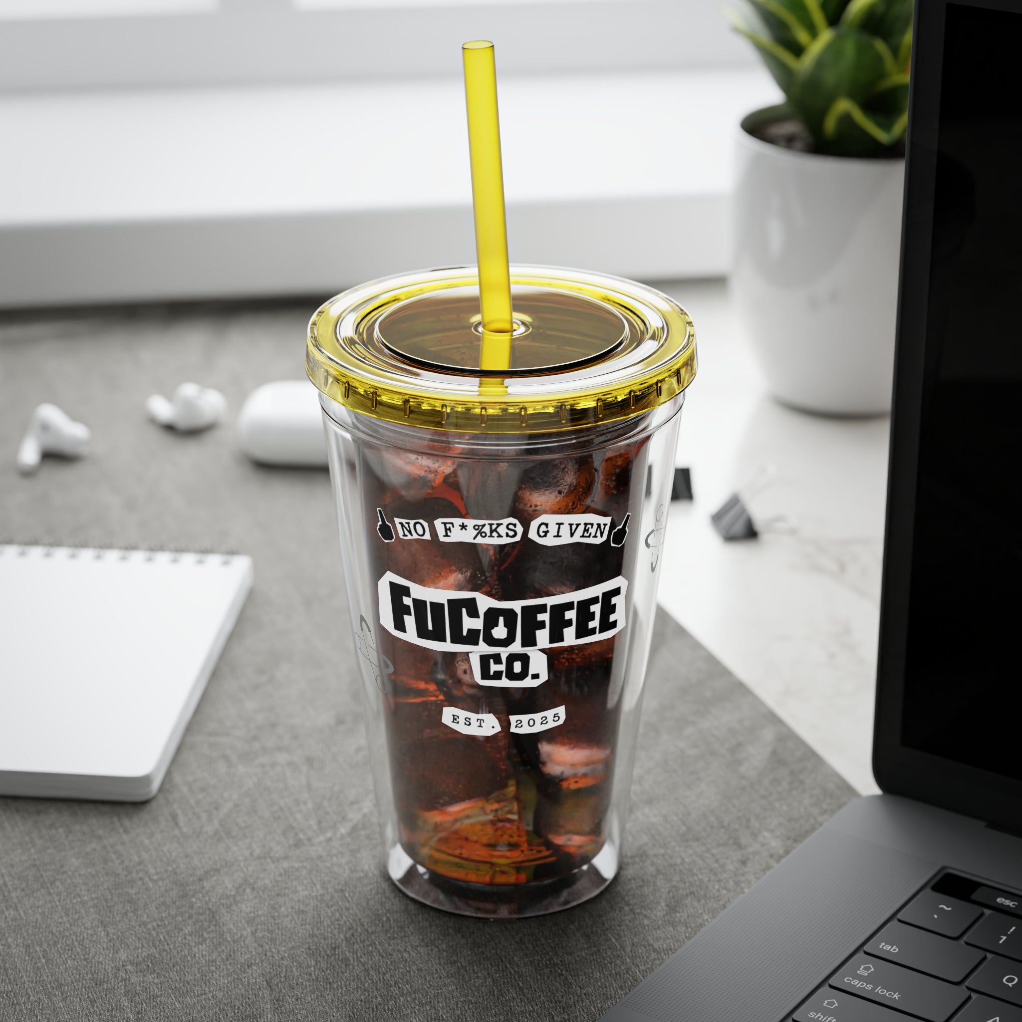 FuCoffee Co. 16oz To-Go Cup Yellow