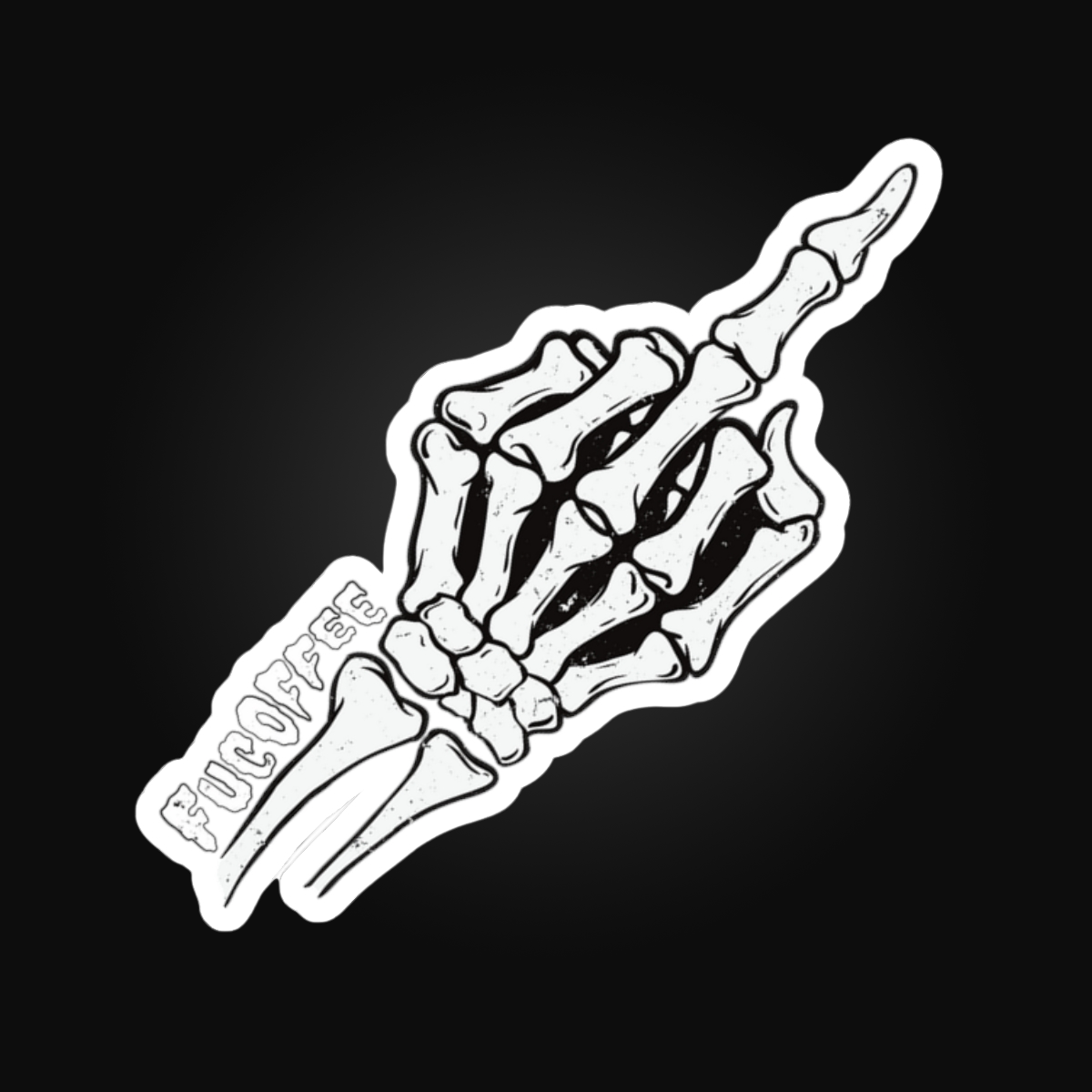 Skeleton Middle Finger Sticker