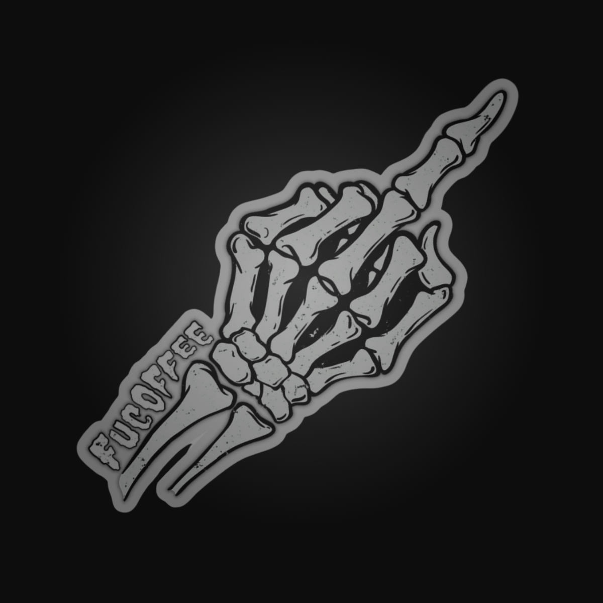 Skeleton Middle Finger Sticker